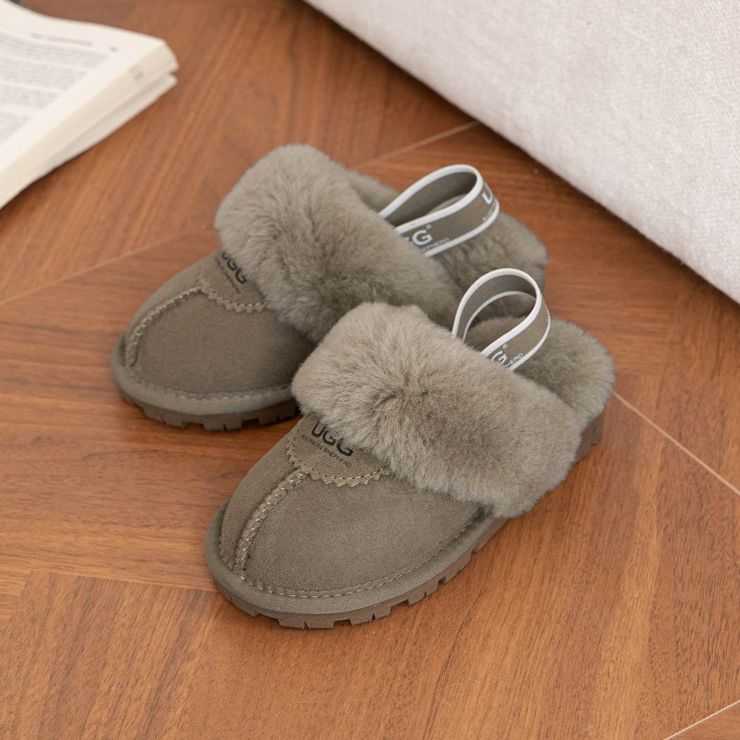 AUSTRALIAN SHEPHERD® UGG Slippers Kids Sheepskin Wool Slingback Waffle Plus AS 2043K