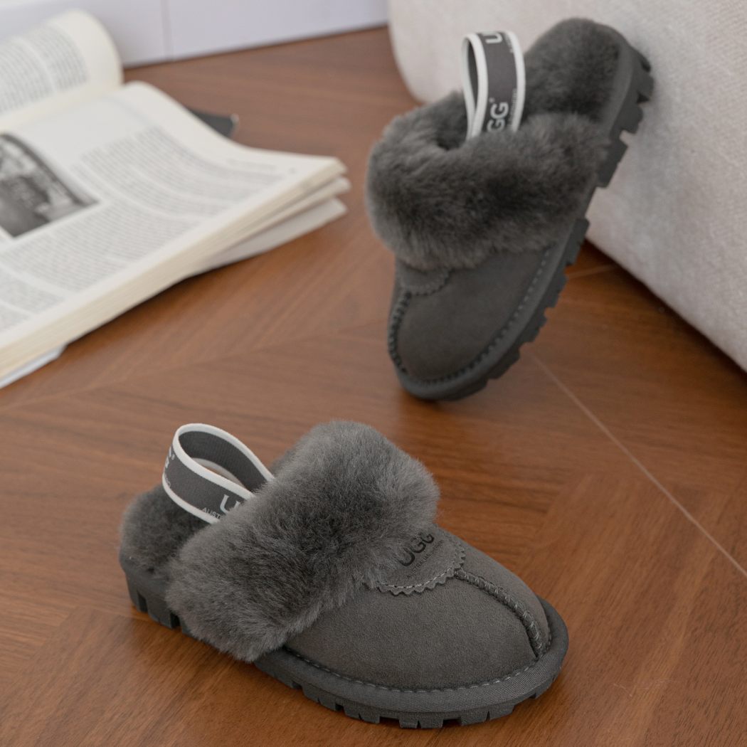 AUSTRALIAN SHEPHERD® UGG Slippers Kids Sheepskin Wool Slingback Waffle Plus AS 2043K