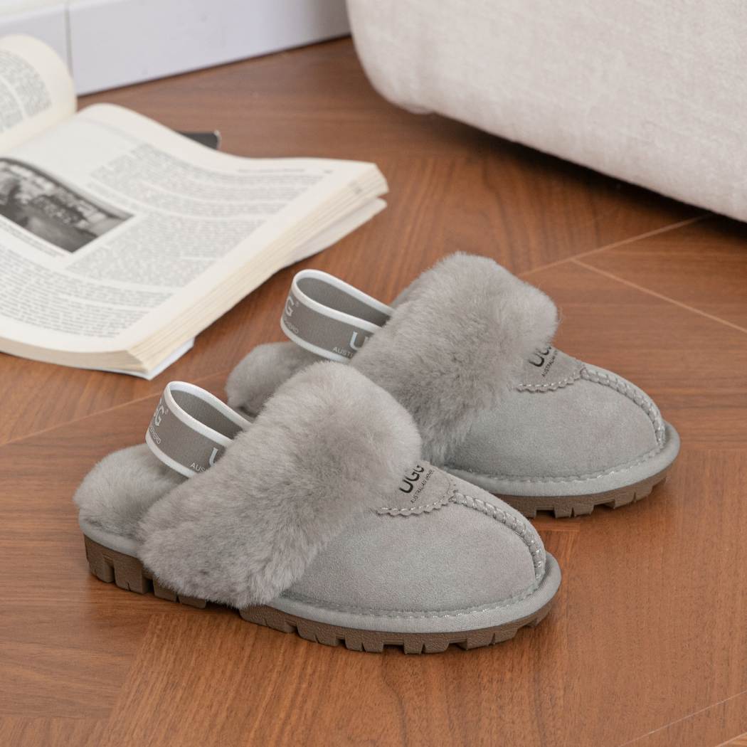 AUSTRALIAN SHEPHERD® UGG Slippers Kids Sheepskin Wool Slingback Waffle Plus AS 2043K