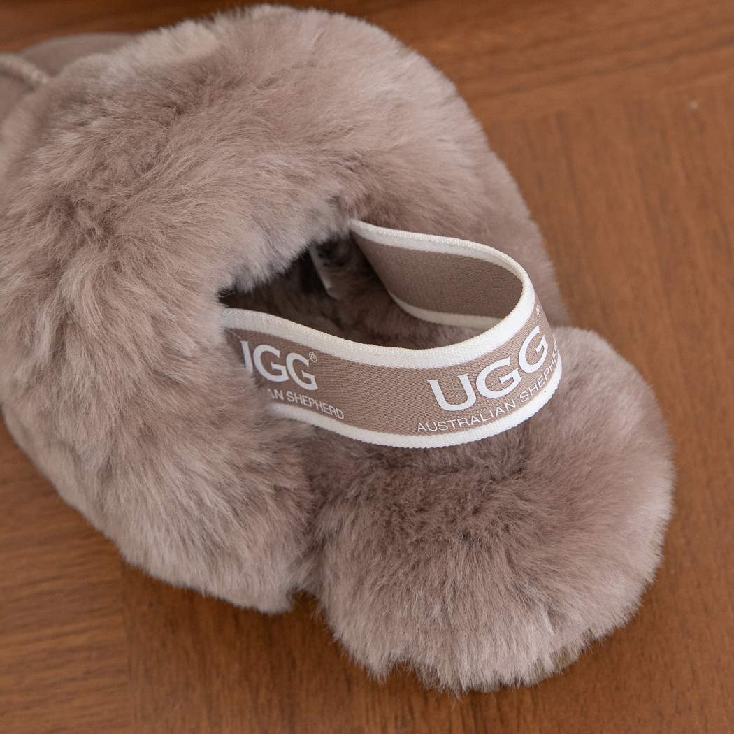 AUSTRALIAN SHEPHERD® UGG Slippers Kids Sheepskin Wool Slingback Waffle Plus AS 2043K
