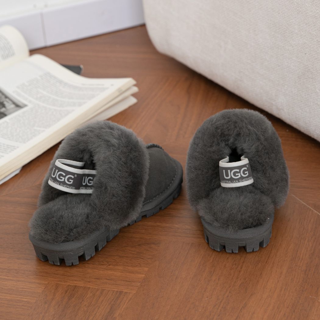 AUSTRALIAN SHEPHERD® UGG Slippers Kids Sheepskin Wool Slingback Waffle Plus AS 2043K