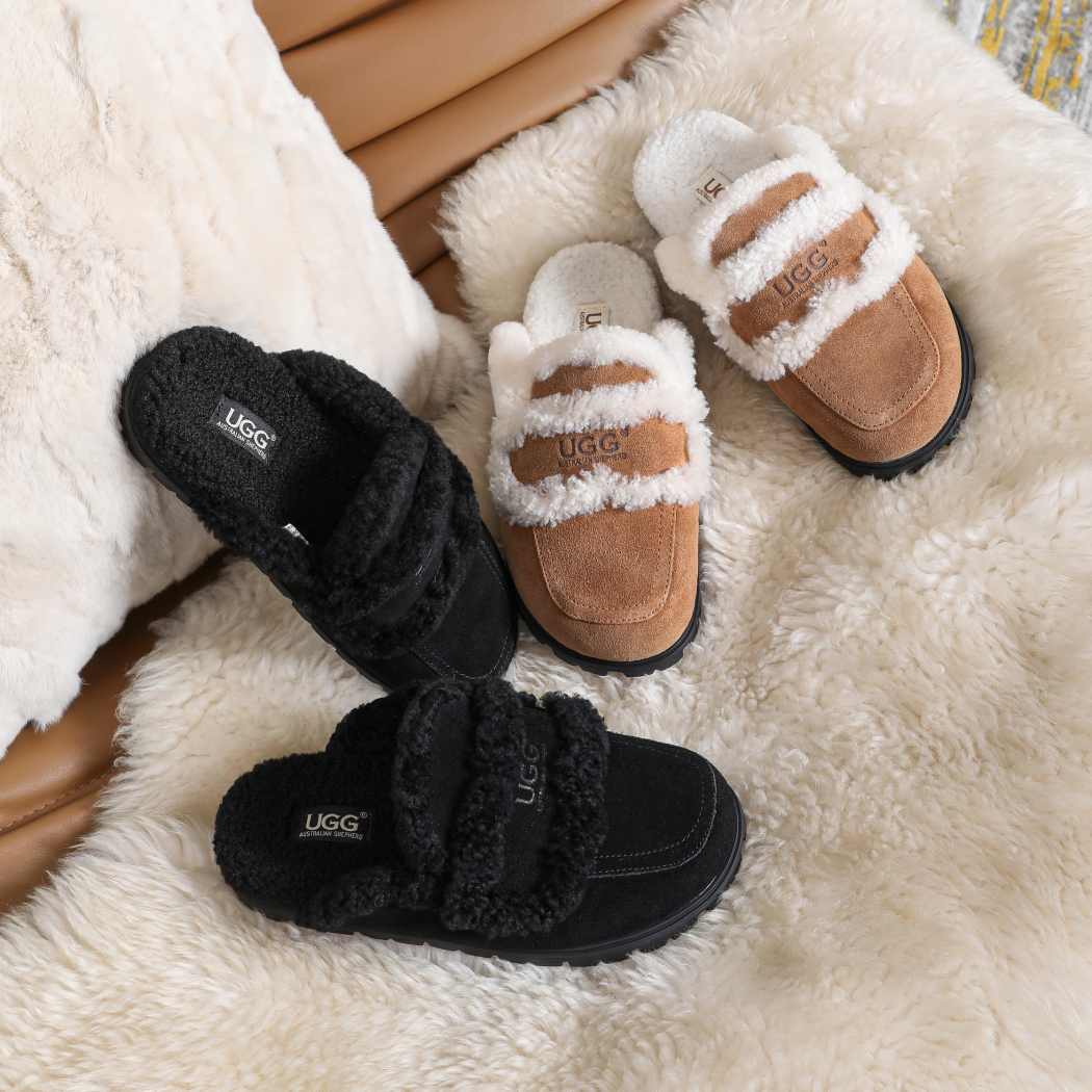 AUSTRALIAN SHEPHERD® UGG Slippers Women Sheepskin Wool Shearling Lined Remi AS 2054