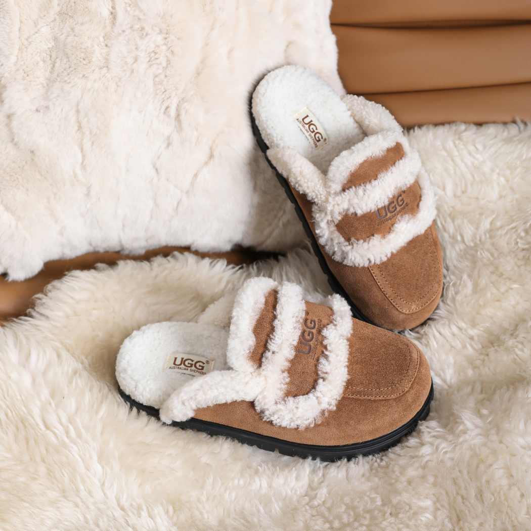 AUSTRALIAN SHEPHERD® UGG Slippers Women Sheepskin Wool Shearling Lined Remi AS 2054