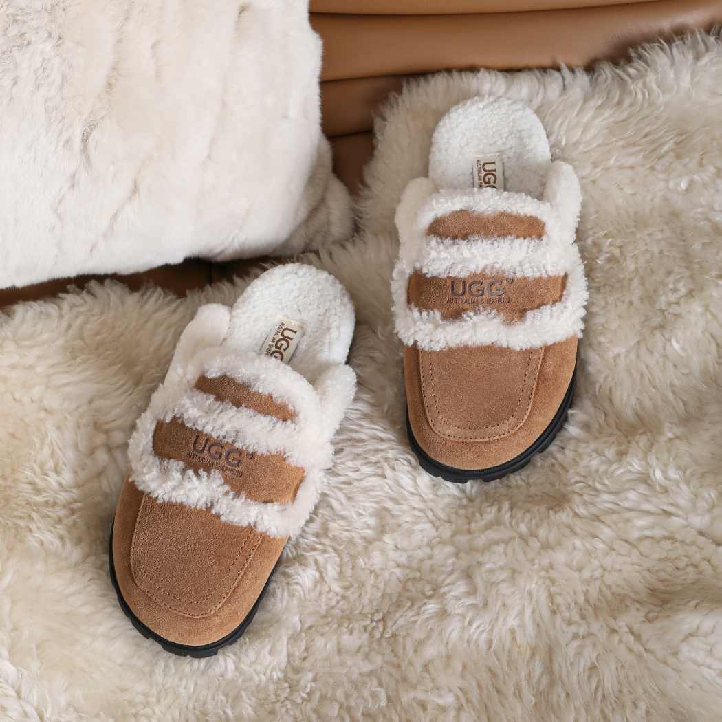 AUSTRALIAN SHEPHERD® UGG Slippers Women Sheepskin Wool Shearling Lined Remi AS 2054