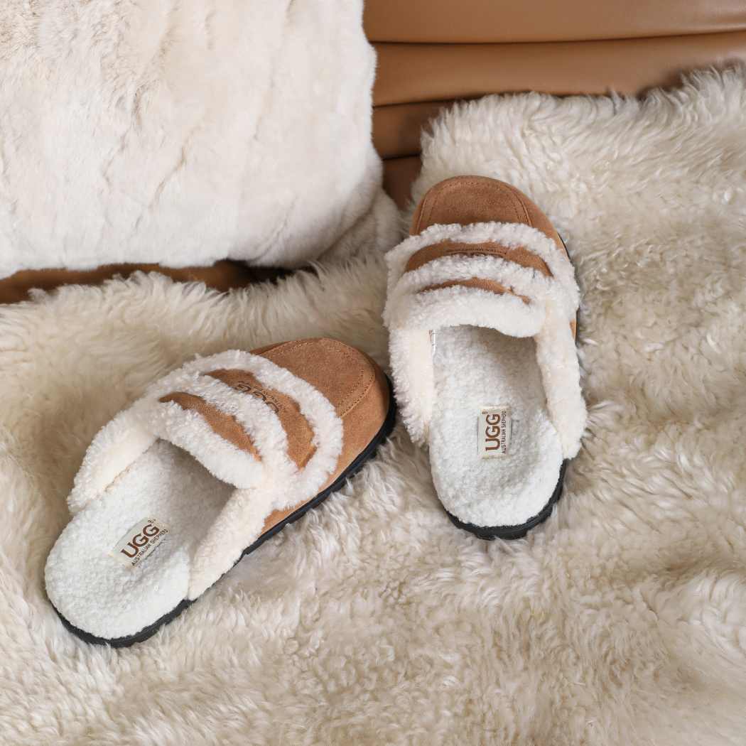 AUSTRALIAN SHEPHERD® UGG Slippers Women Sheepskin Wool Shearling Lined Remi AS 2054