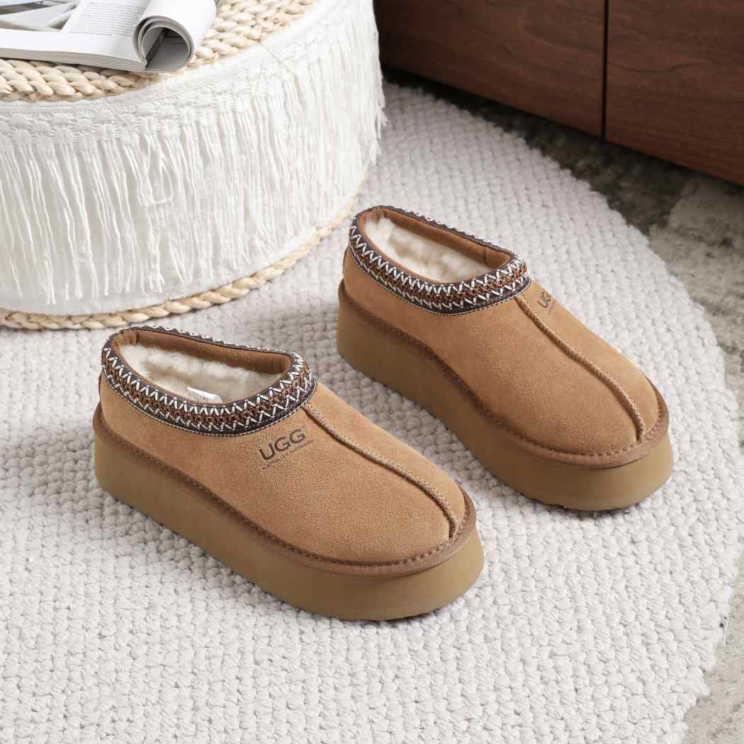 AUSTRALIAN SHEPHERD® UGG Slippers Sheepskin Wool Ankle Platform Tazzy Hippie AS 2062