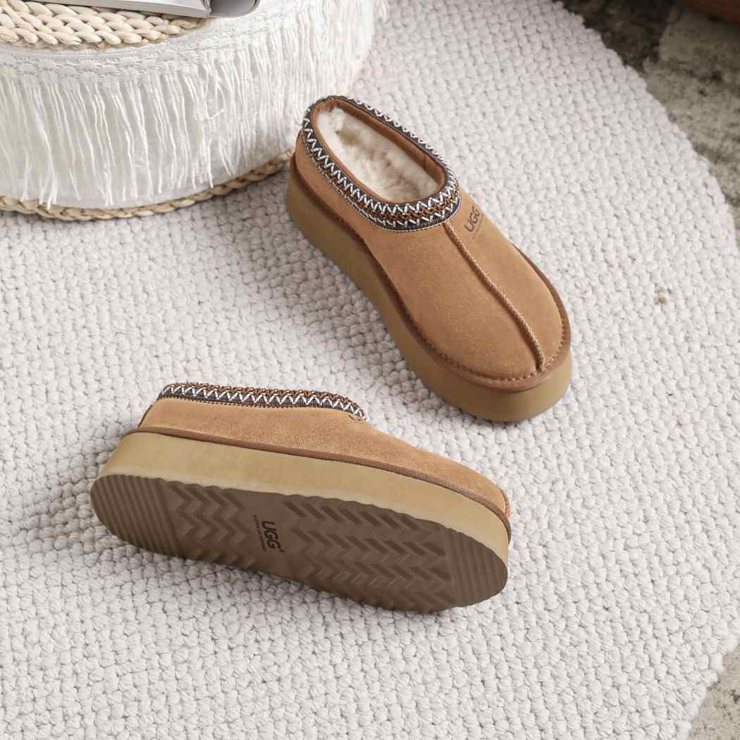 AUSTRALIAN SHEPHERD® UGG Slippers Sheepskin Wool Ankle Platform Tazzy Hippie AS 2062