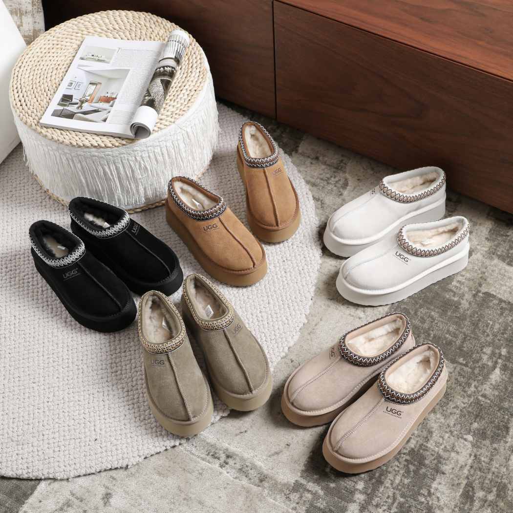 AUSTRALIAN SHEPHERD® UGG Slippers Sheepskin Wool Ankle Platform Tazzy Hippie AS 2062