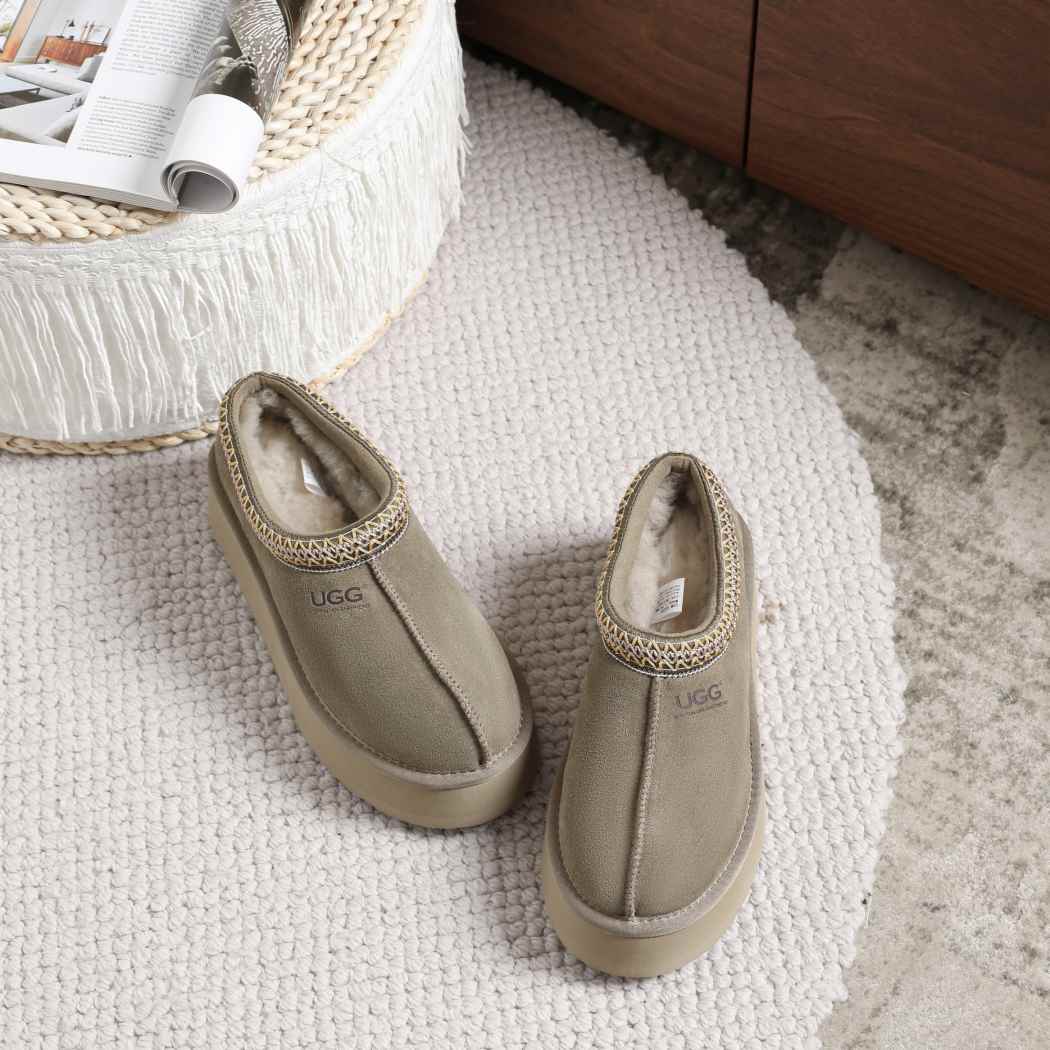 AUSTRALIAN SHEPHERD® UGG Slippers Sheepskin Wool Ankle Platform Tazzy Hippie AS 2062