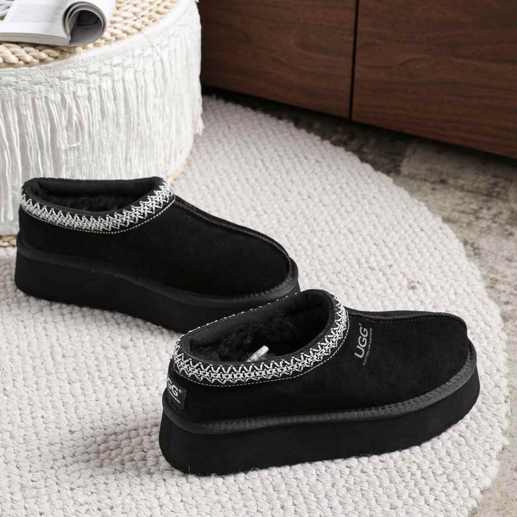 AUSTRALIAN SHEPHERD® UGG Slippers Sheepskin Wool Ankle Platform Tazzy Hippie AS 2062