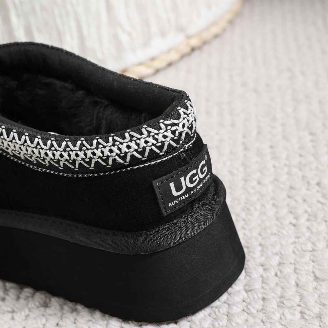 AUSTRALIAN SHEPHERD® UGG Slippers Sheepskin Wool Ankle Platform Tazzy Hippie AS 2062