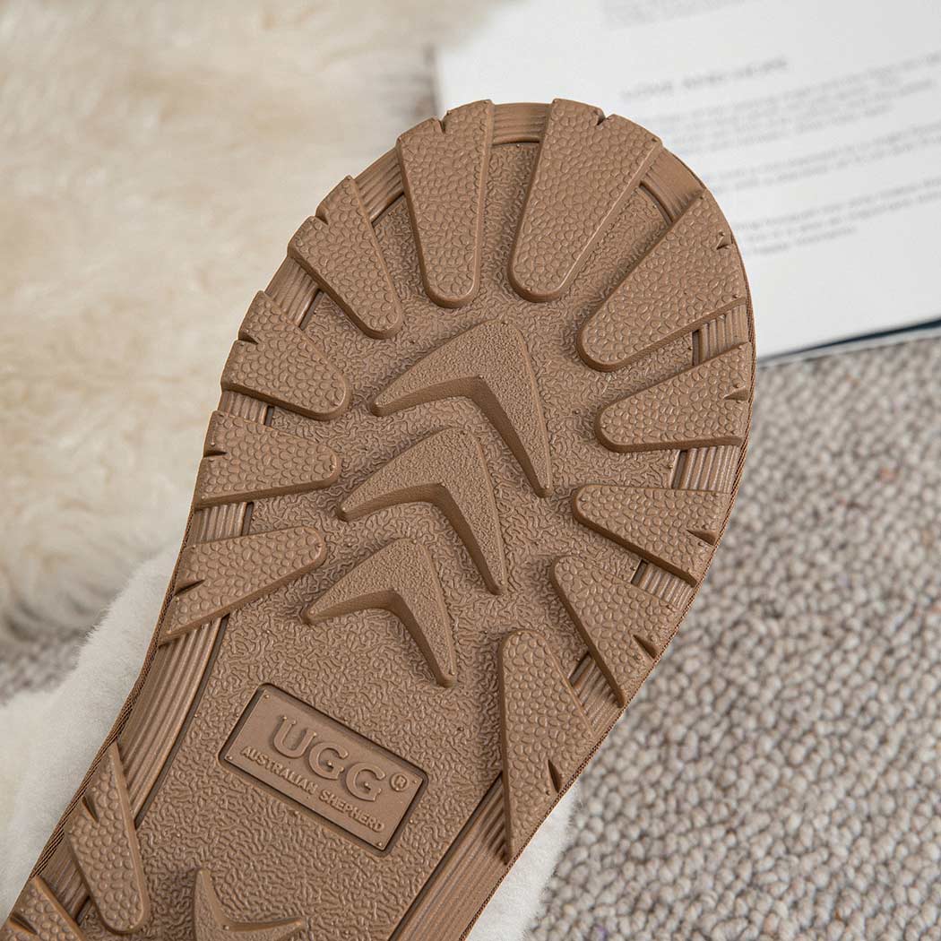 AUSTRALIAN SHEPHERD® 3-Way Style UGG Women Slippers Removable Wool Fluffy Strap Slingback Waffle AS 2076