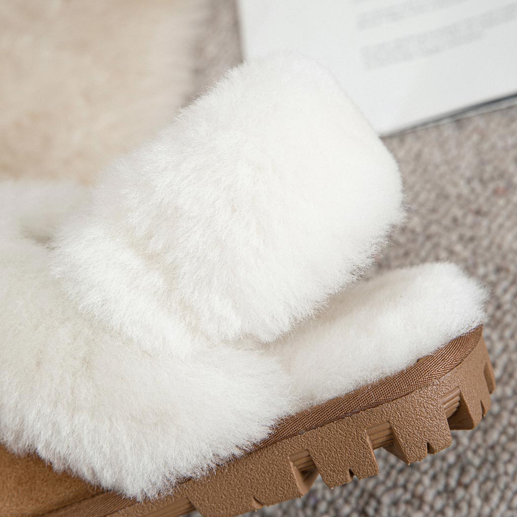 AUSTRALIAN SHEPHERD® 3-Way Style UGG Women Slippers Removable Wool Fluffy Strap Slingback Waffle AS 2076