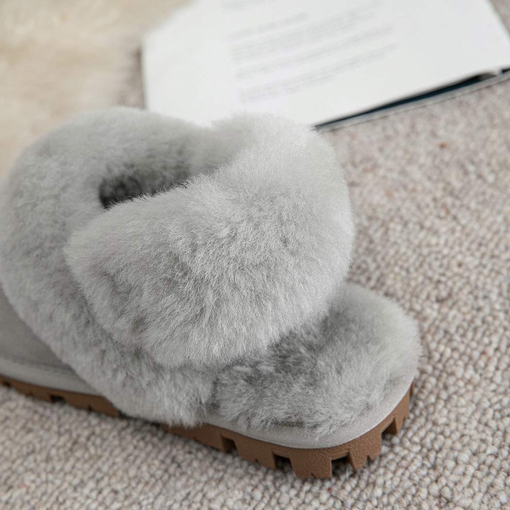 AUSTRALIAN SHEPHERD® 3-Way Style UGG Women Slippers Removable Wool Fluffy Strap Slingback Waffle AS 2076