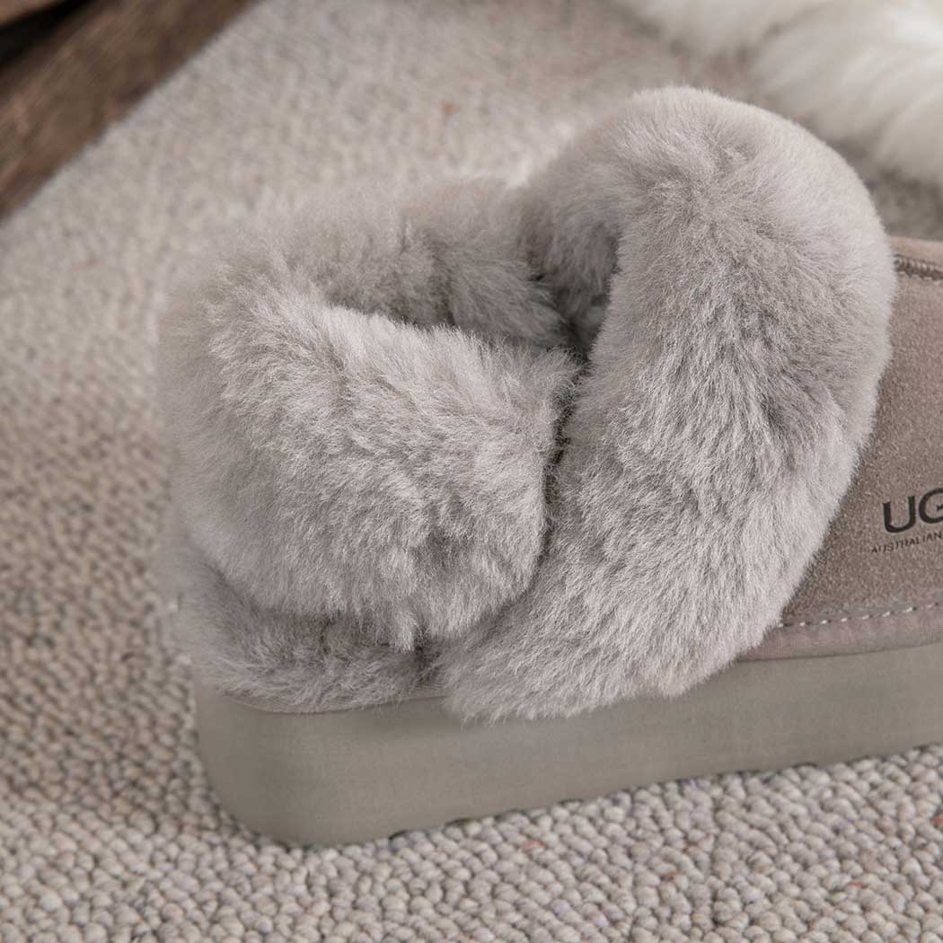 AUSTRALIAN SHEPHERD® 3-Way Style UGG Women Slippers Removable Wool Strap Slingback Platform Musa AS 2077