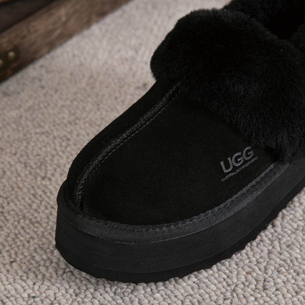 AUSTRALIAN SHEPHERD® 3-Way Style UGG Women Slippers Removable Wool Strap Slingback Platform Musa AS 2077