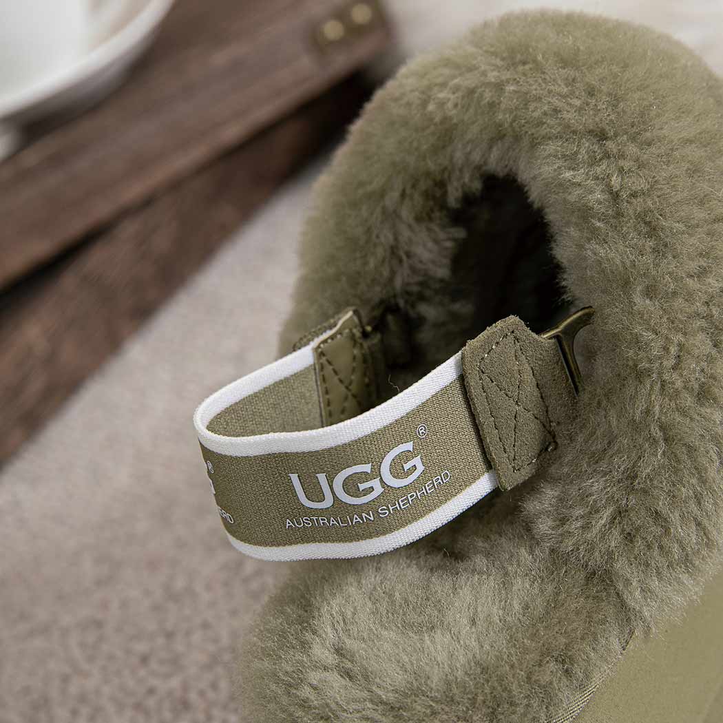 AUSTRALIAN SHEPHERD® 3-Way Style UGG Women Slippers Removable Wool Strap Slingback Platform Musa AS 2077