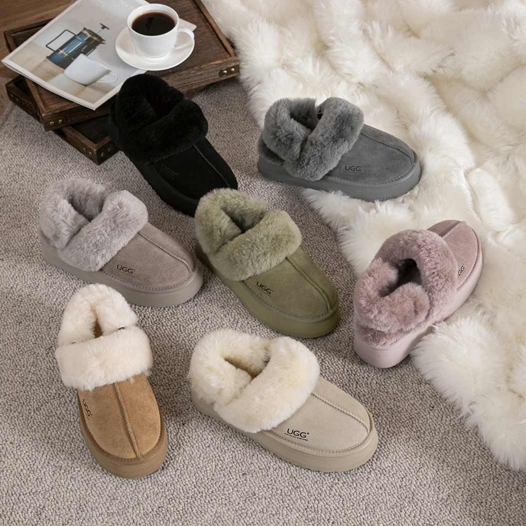 AUSTRALIAN SHEPHERD® 3-Way Style UGG Women Slippers Removable Wool Strap Slingback Platform Musa AS 2077