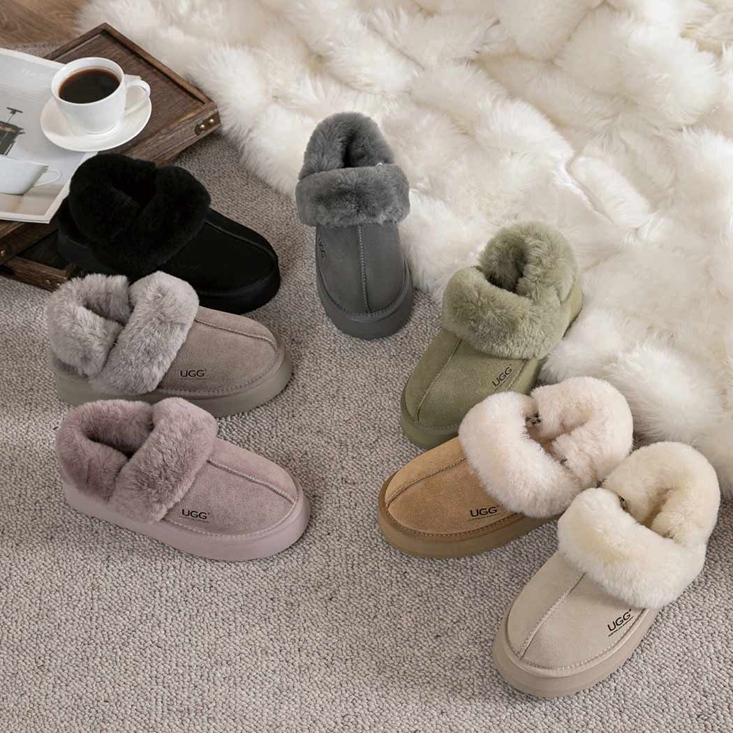 AUSTRALIAN SHEPHERD® 3-Way Style UGG Women Slippers Removable Wool Strap Slingback Platform Musa AS 2077