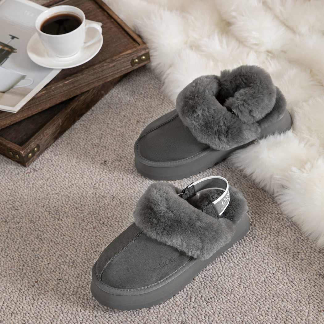 AUSTRALIAN SHEPHERD® 3-Way Style UGG Women Slippers Removable Wool Strap Slingback Platform Musa AS 2077