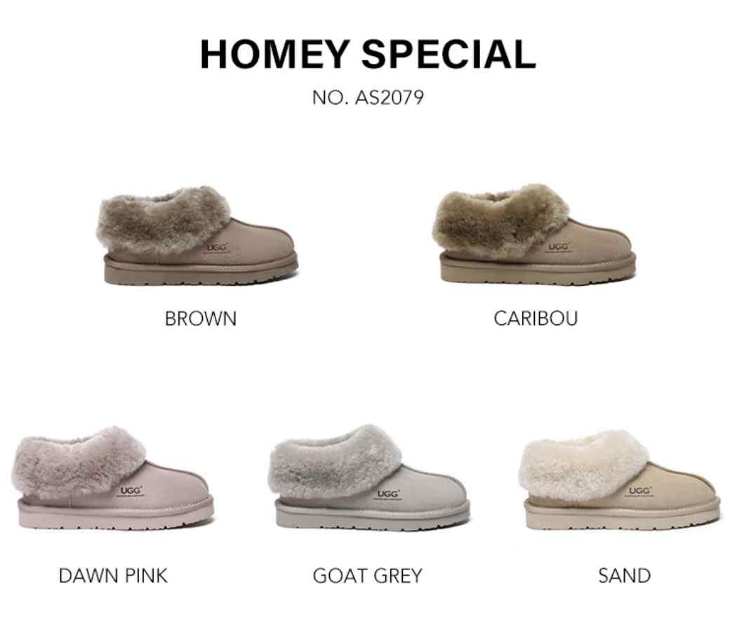 AUSTRALIAN SHEPHERD® UGG Slippers Sheepskin Wool Ankle Homey Special AS 2079