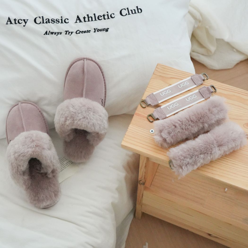 AUSTRALIAN SHEPHERD® 3-Way Style UGG Women Slippers Removable Wool Strap Slingback Muffin Fluffy AS 2082
