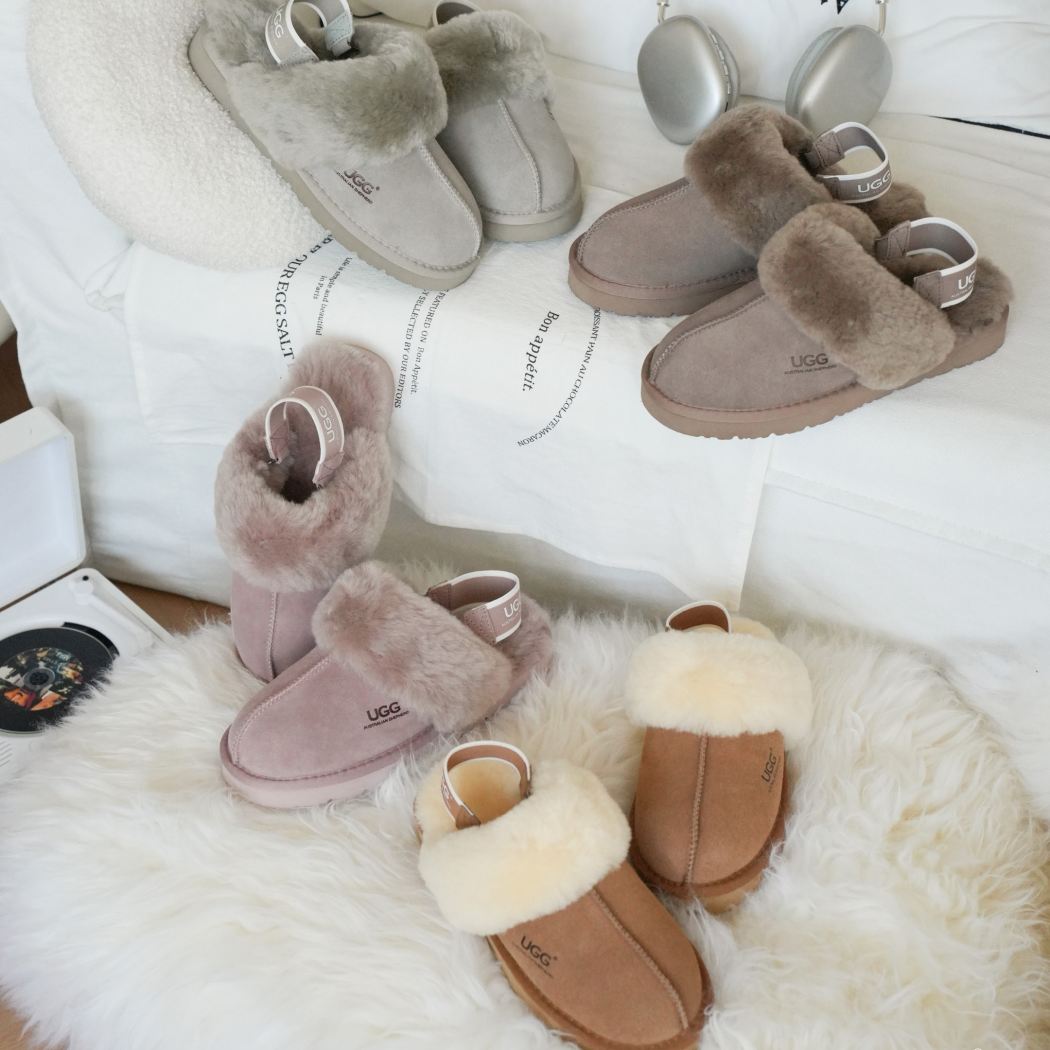 AUSTRALIAN SHEPHERD® 3-Way Style UGG Women Slippers Removable Wool Strap Slingback Muffin Fluffy AS 2082