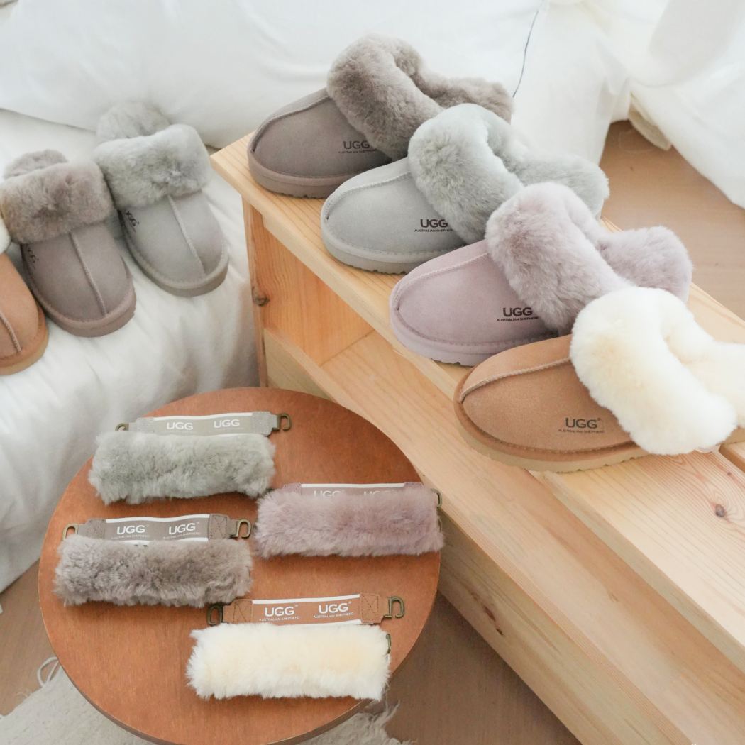 AUSTRALIAN SHEPHERD® 3-Way Style UGG Women Slippers Removable Wool Strap Slingback Muffin Fluffy AS 2082