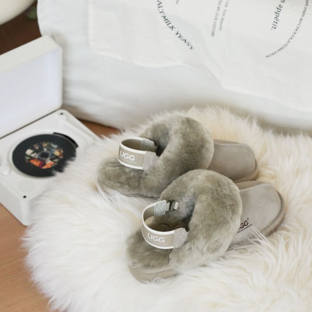 AUSTRALIAN SHEPHERD® 3-Way Style UGG Women Slippers Removable Wool Strap Slingback Muffin Fluffy AS 2082