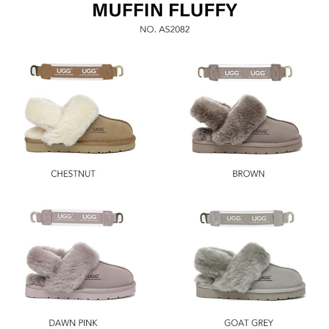AUSTRALIAN SHEPHERD® 3-Way Style UGG Women Slippers Removable Wool Strap Slingback Muffin Fluffy AS 2082