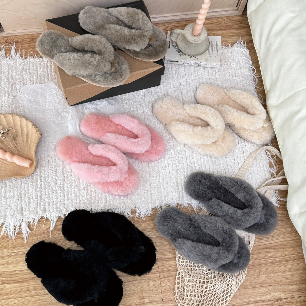 AUSTRALIAN SHEPHERD® UGG Thongs Women Fluffy Slides Farah AS 2086