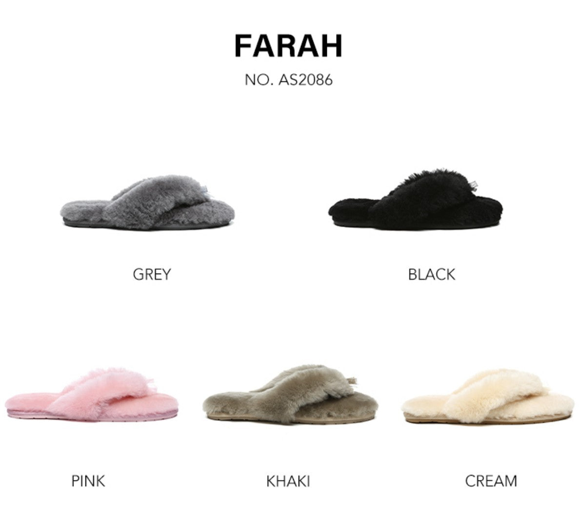 AUSTRALIAN SHEPHERD® UGG Thongs Women Fluffy Slides Farah AS 2086