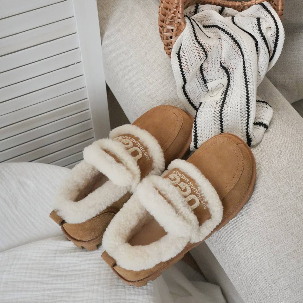 AUSTRALIAN SHEPHERD® UGG Slippers Women Sheepskin Wool Ankle Rilee Loafers AS 2091