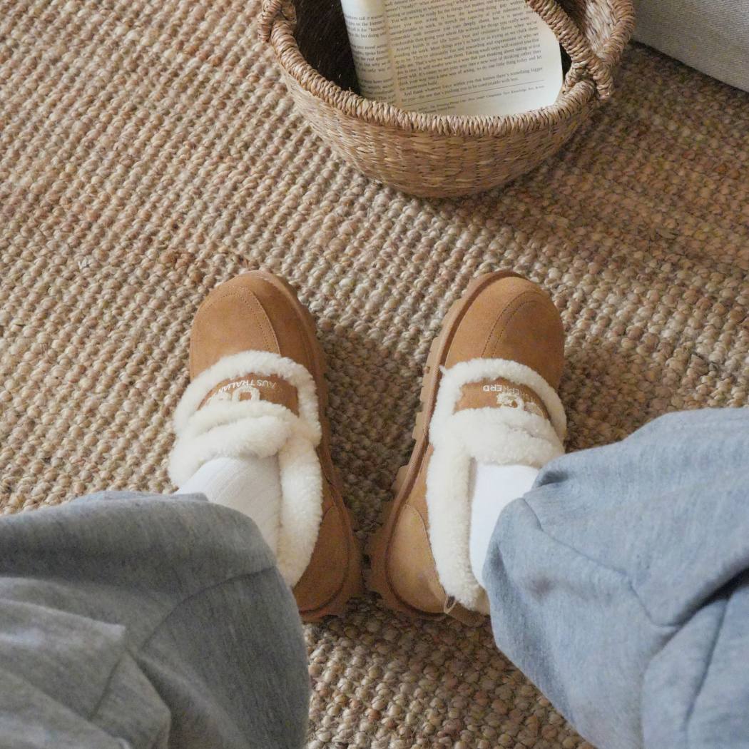 AUSTRALIAN SHEPHERD® UGG Slippers Women Sheepskin Wool Ankle Rilee Loafers AS 2091