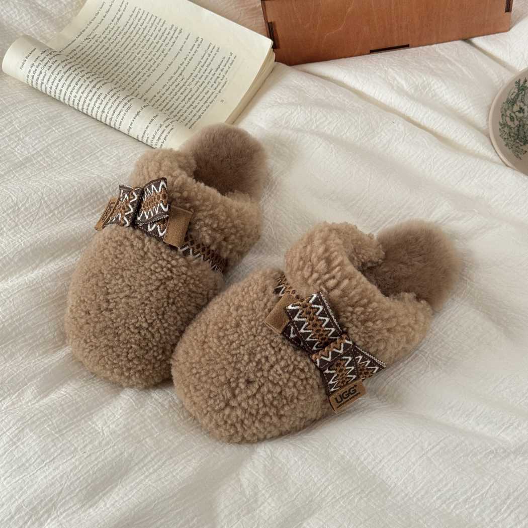 AUSTRALIAN SHEPHERD® UGG Slippers Women Sheepskin Wool Bow Cecil AS 2092