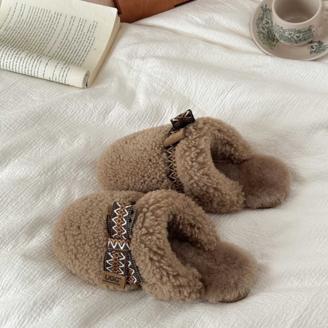 AUSTRALIAN SHEPHERD® UGG Slippers Women Sheepskin Wool Bow Cecil AS 2092