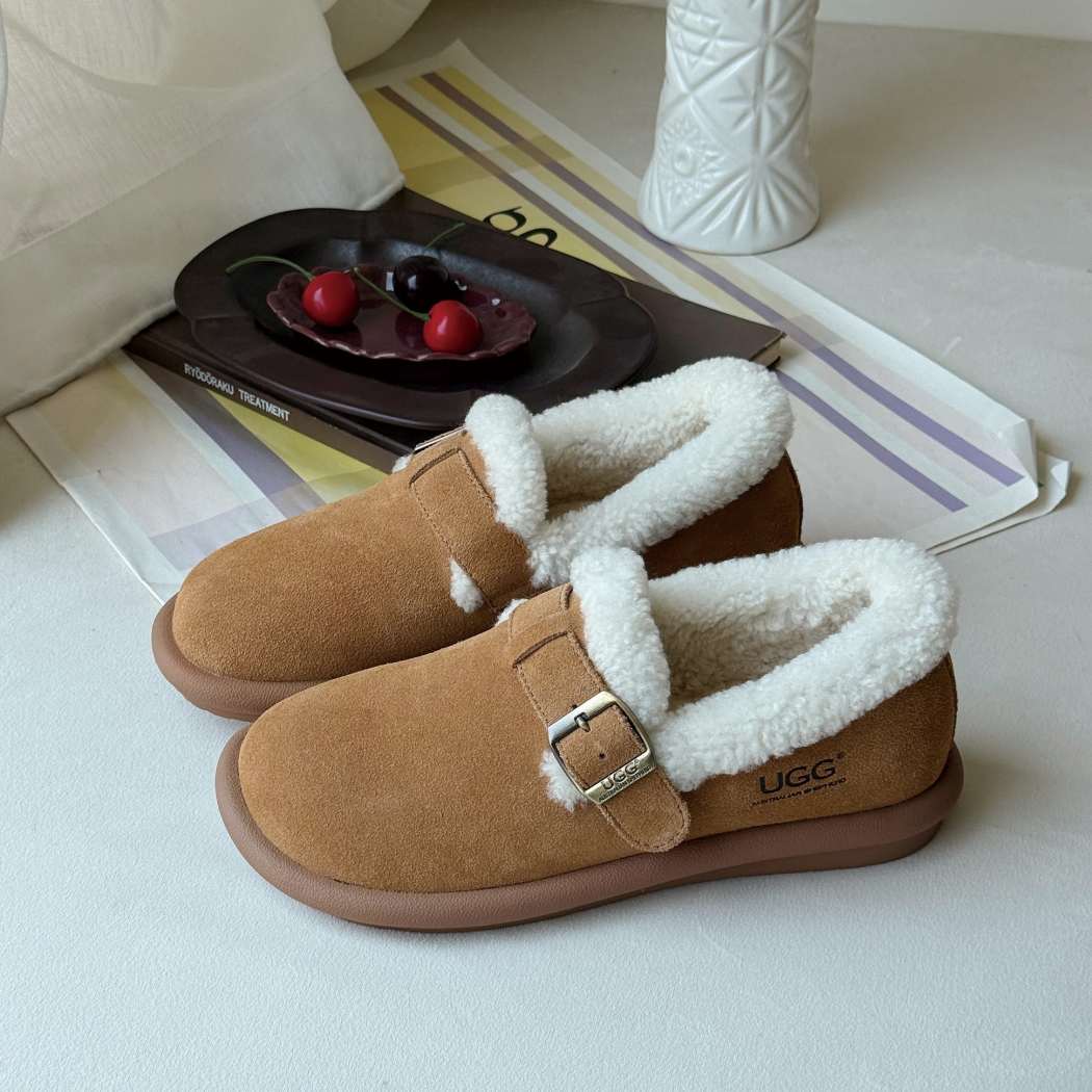 AUSTRALIAN SHEPHERD® Froim Adjustable Strap Ankle Sheepskin Slippers AS 2099