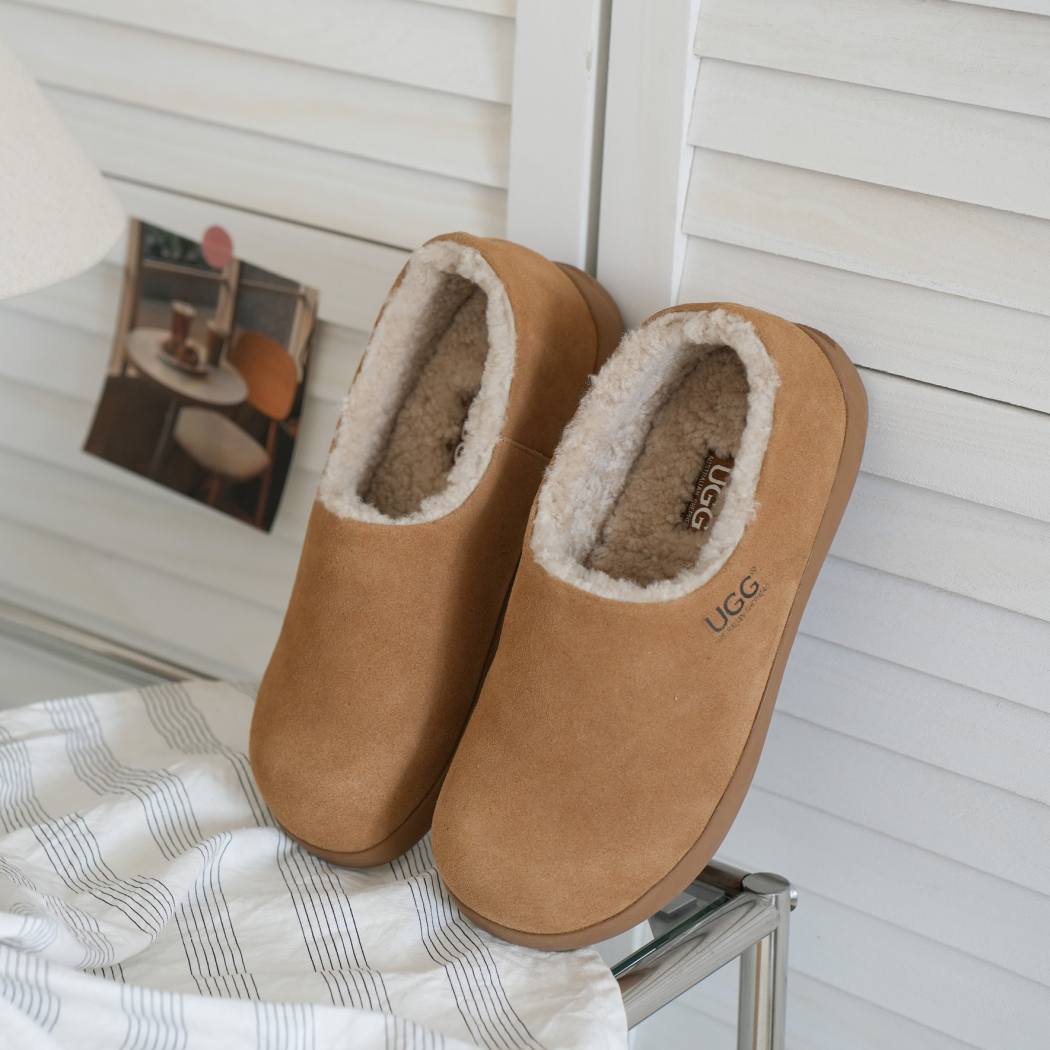 AUSTRALIAN SHEPHERD® Brett Sheepskin Wool Ankle Clog Slippers AS 2100