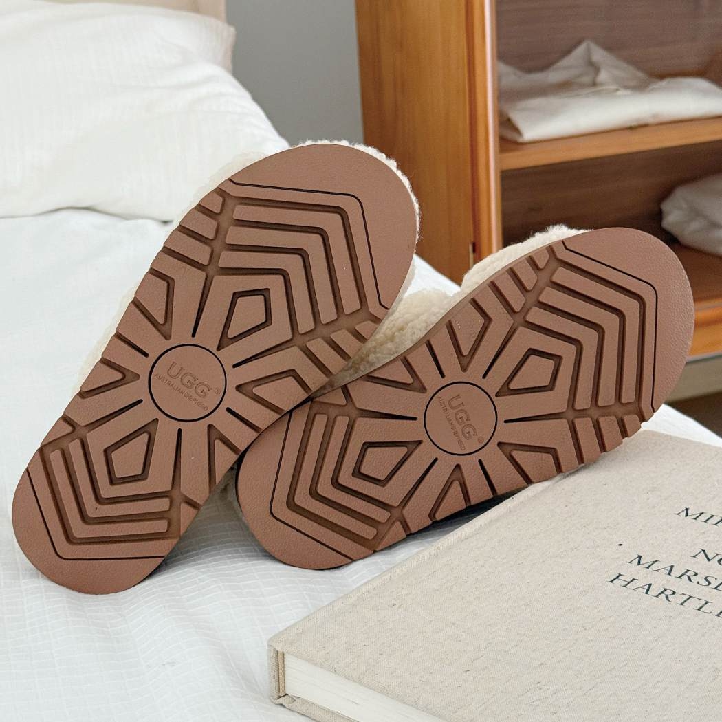 AUSTRALIAN SHEPHERD® UGG Women Double Strap Slingback Platform Fluffy Slides Lyam AS 2103