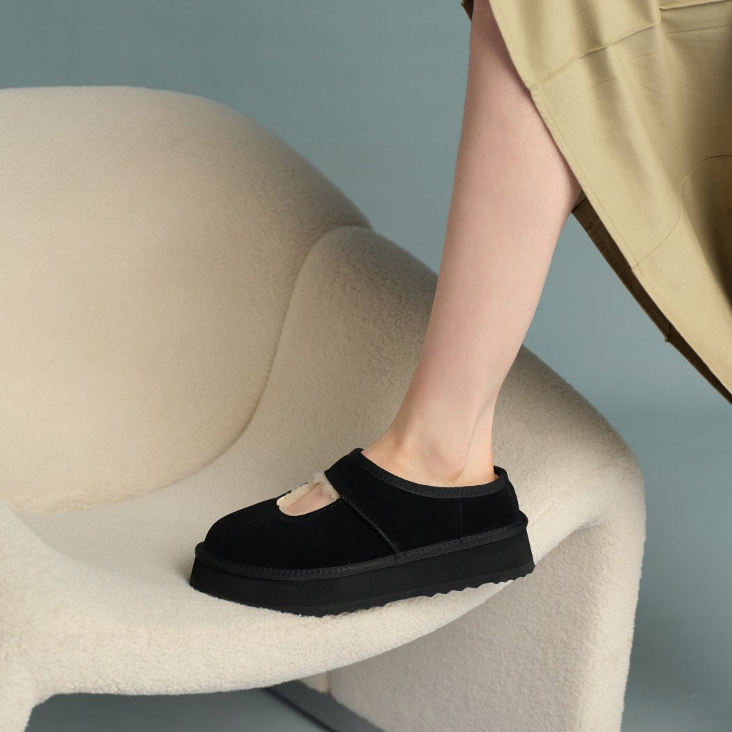 AUSTRALIAN SHEPHERD® UGG Slippers Sheepskin Wool Ankle Platform Carmella AS 2104