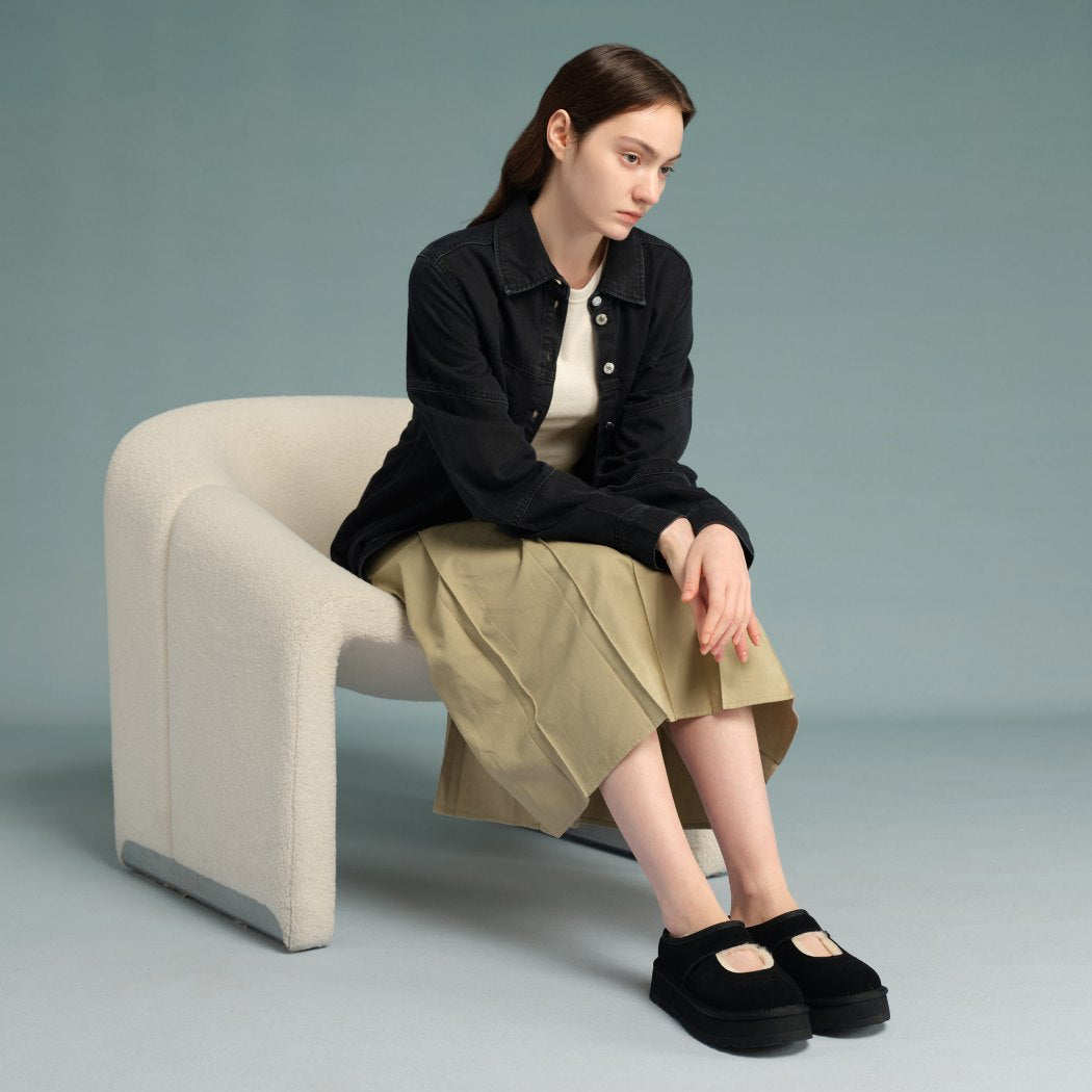 AUSTRALIAN SHEPHERD® UGG Slippers Sheepskin Wool Ankle Platform Carmella AS 2104