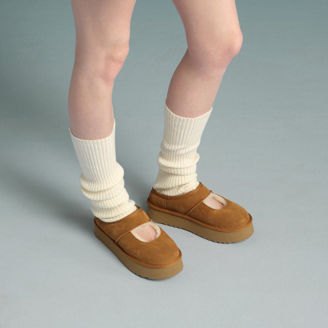 AUSTRALIAN SHEPHERD® UGG Slippers Sheepskin Wool Ankle Platform Carmella AS 2104