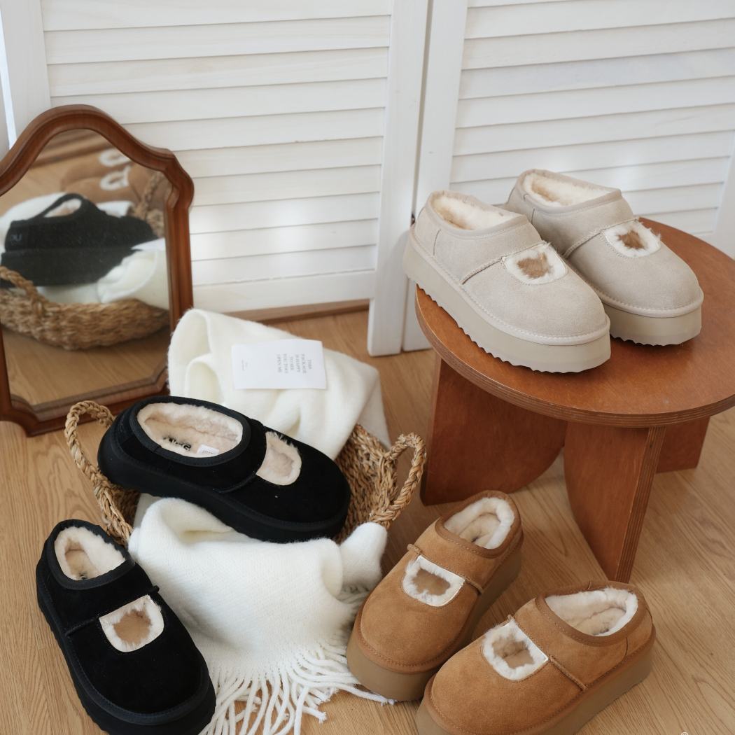 AUSTRALIAN SHEPHERD® UGG Slippers Sheepskin Wool Ankle Platform Carmella AS 2104