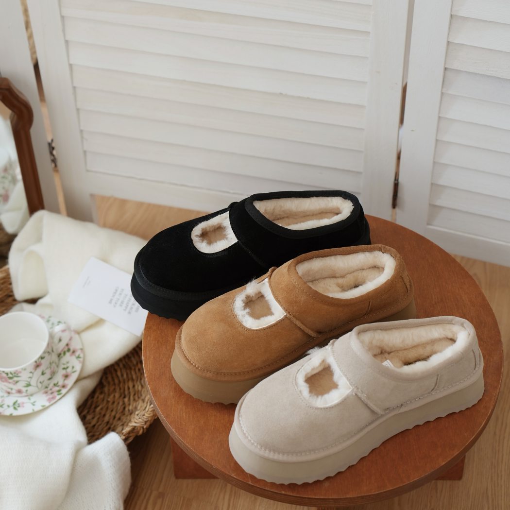 AUSTRALIAN SHEPHERD® UGG Slippers Sheepskin Wool Ankle Platform Carmella AS 2104