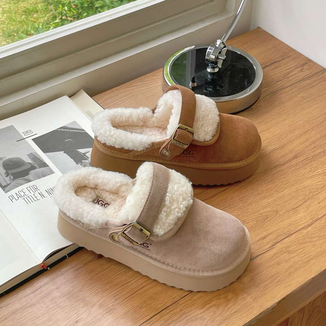 AUSTRALIAN SHEPHERD® 3-Way Style UGG Sheepskin Wool Slingback Platform Slippers Tenley AS 2107