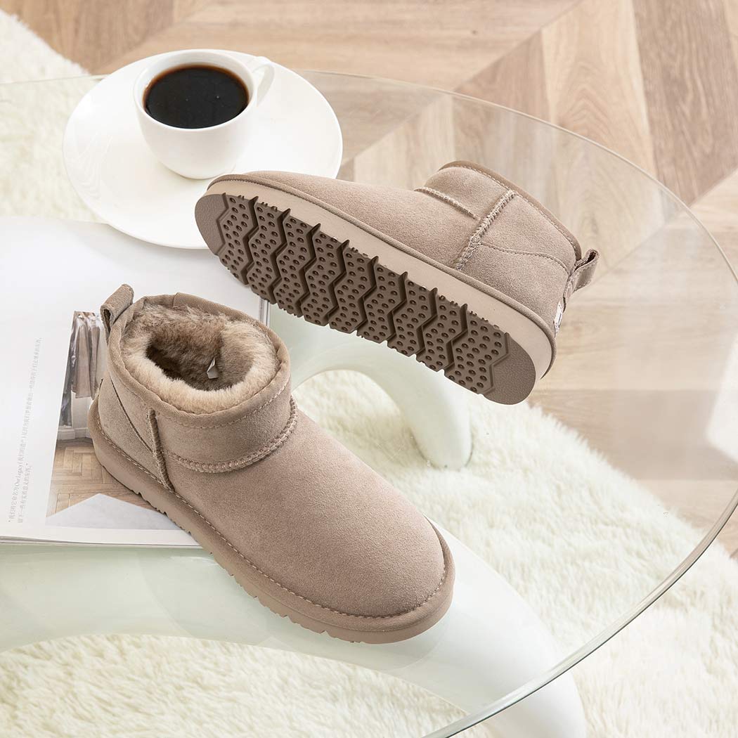 AUSTRALIAN SHEPHERD® UGG Boots Double Faced Sheepskin Wool Ankle Mini Boots Jade AS 3068