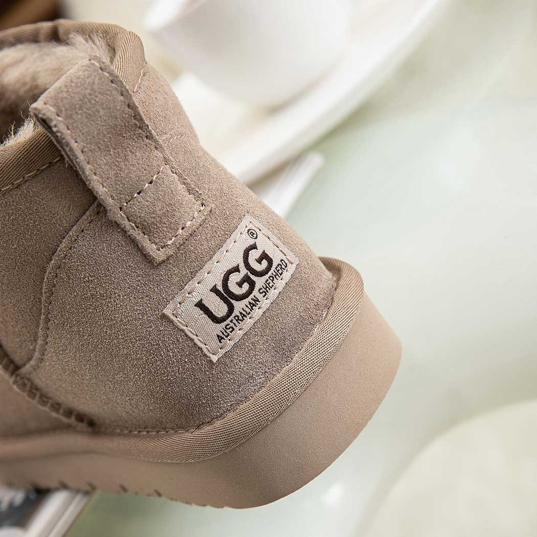 AUSTRALIAN SHEPHERD® UGG Boots Double Faced Sheepskin Wool Ankle Mini Boots Jade AS 3068