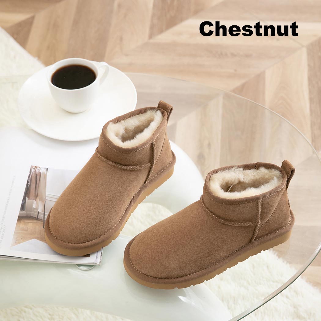 AUSTRALIAN SHEPHERD® UGG Boots Double Faced Sheepskin Wool Ankle Mini Boots Jade AS 3068