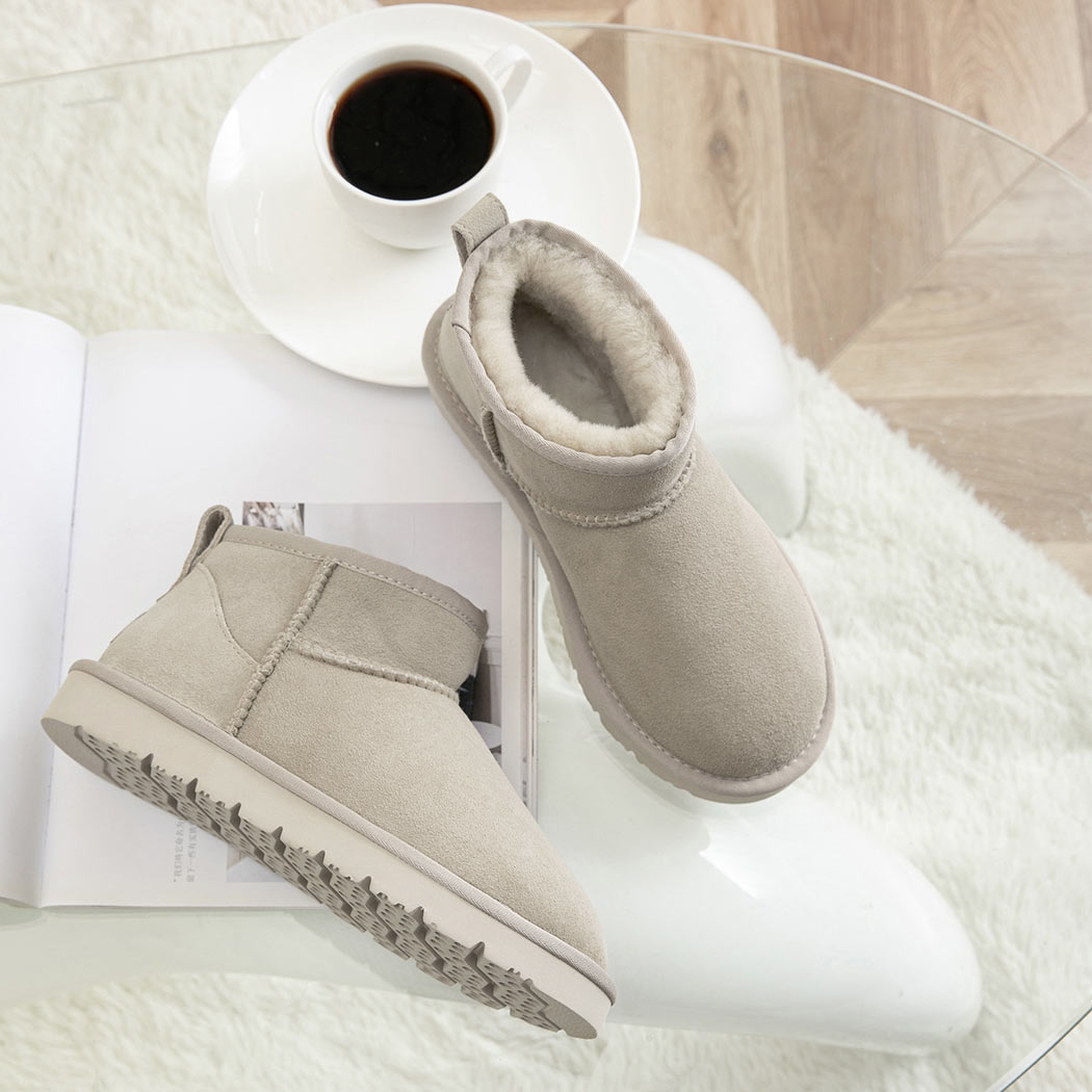 AUSTRALIAN SHEPHERD® UGG Boots Double Faced Sheepskin Wool Ankle Mini Boots Jade AS 3068
