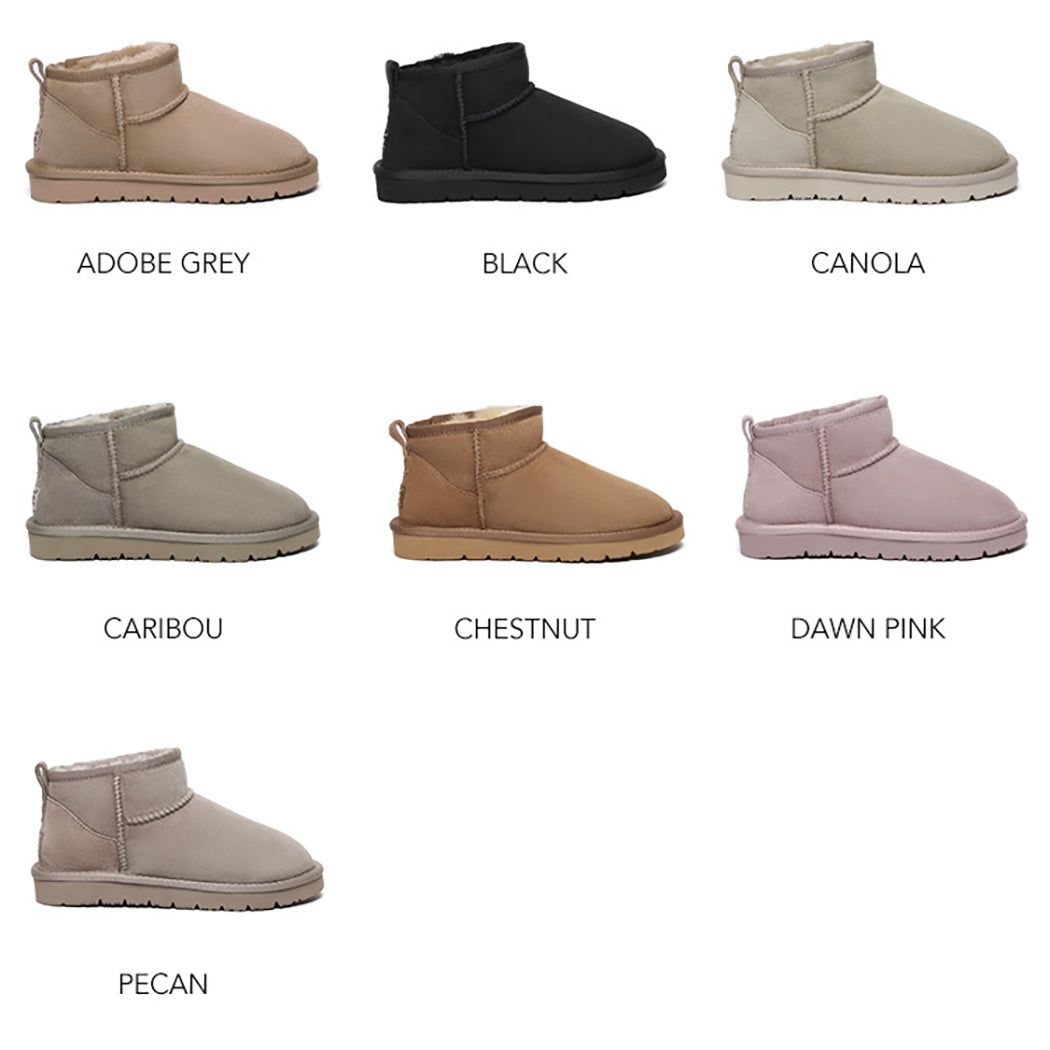 AUSTRALIAN SHEPHERD® UGG Boots Double Faced Sheepskin Wool Ankle Mini Boots Jade AS 3068